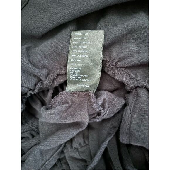 Urban Outfitters Black Rosaleen Strappy Tie Open Back Peplum Top SZ Small - Picture 6 of 9